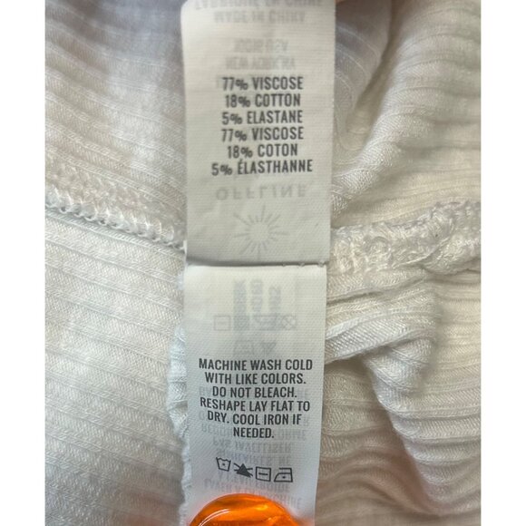 Aerie Offline XS/S Womens White Ribbed Henley Long Sleeve Top With Button Detail - Picture 8 of 11